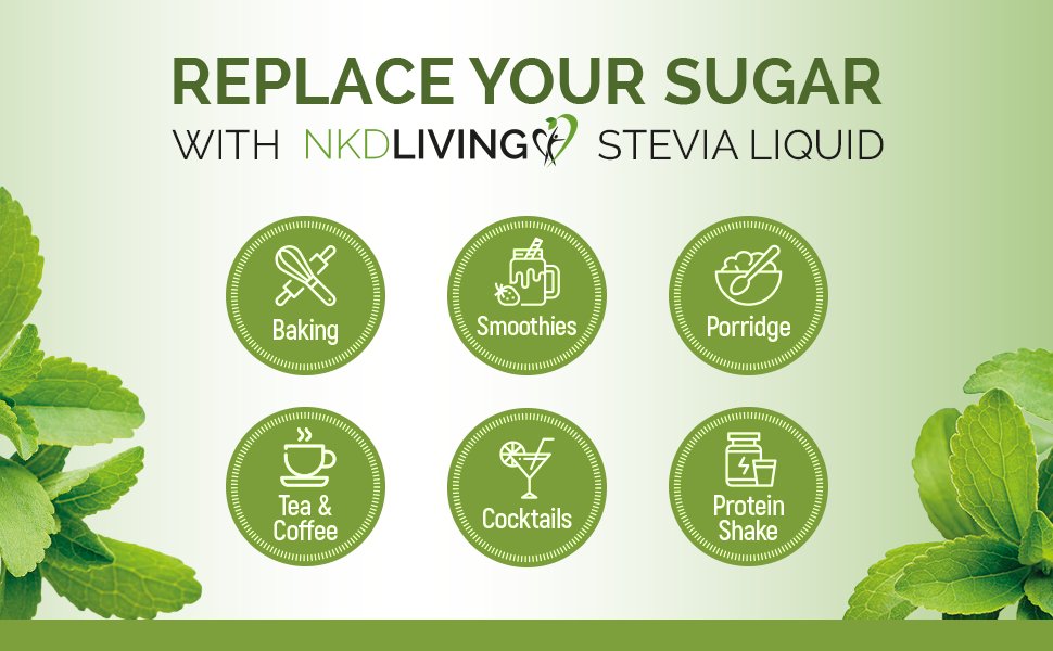 Sweetener Stevia Liquid 100% Natural 50ml - NKD Living - Sweetener - Eco Natural Products