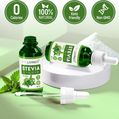 Sweetener Stevia Liquid 100% Natural 50ml - NKD Living - Sweetener - Eco Natural Products