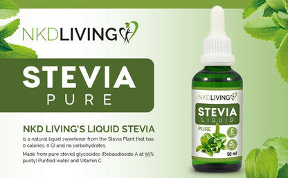 Sweetener Stevia Liquid 100% Natural 50ml - NKD Living - Sweetener - Eco Natural Products