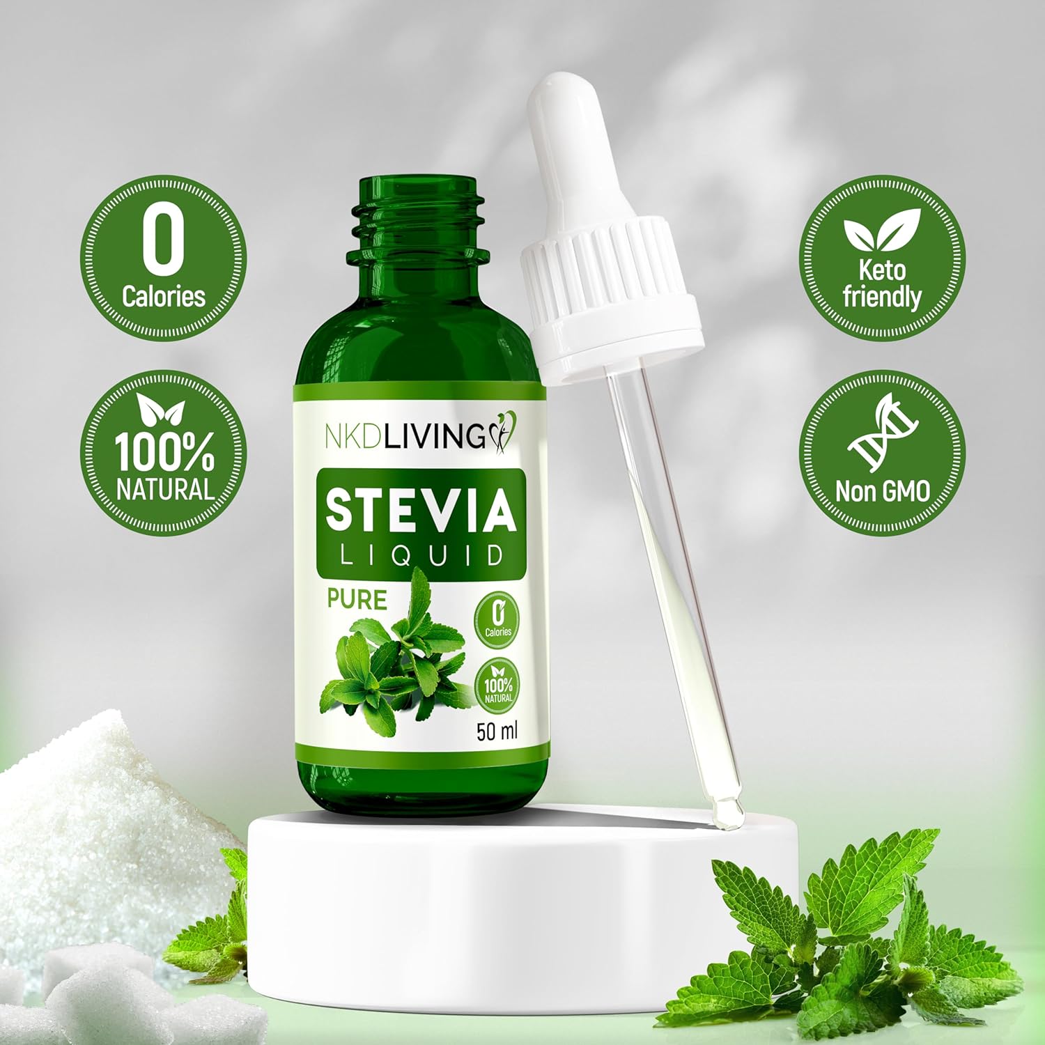 Sweetener Stevia Liquid 100% Natural 50ml - NKD Living - Sweetener - Eco Natural Products