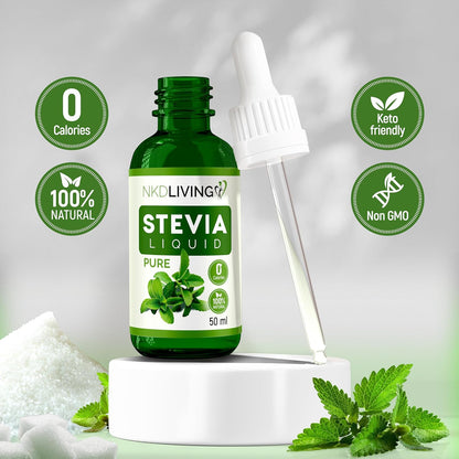 Sweetener Stevia Liquid 100% Natural 50ml - NKD Living - Sweetener - Eco Natural Products