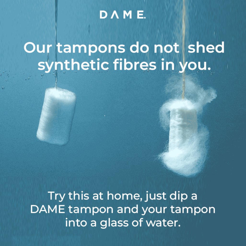 Tampons Organic Cotton 16 Pack - Dame - Feminine Sanitary Supplies - Eco Natural Products