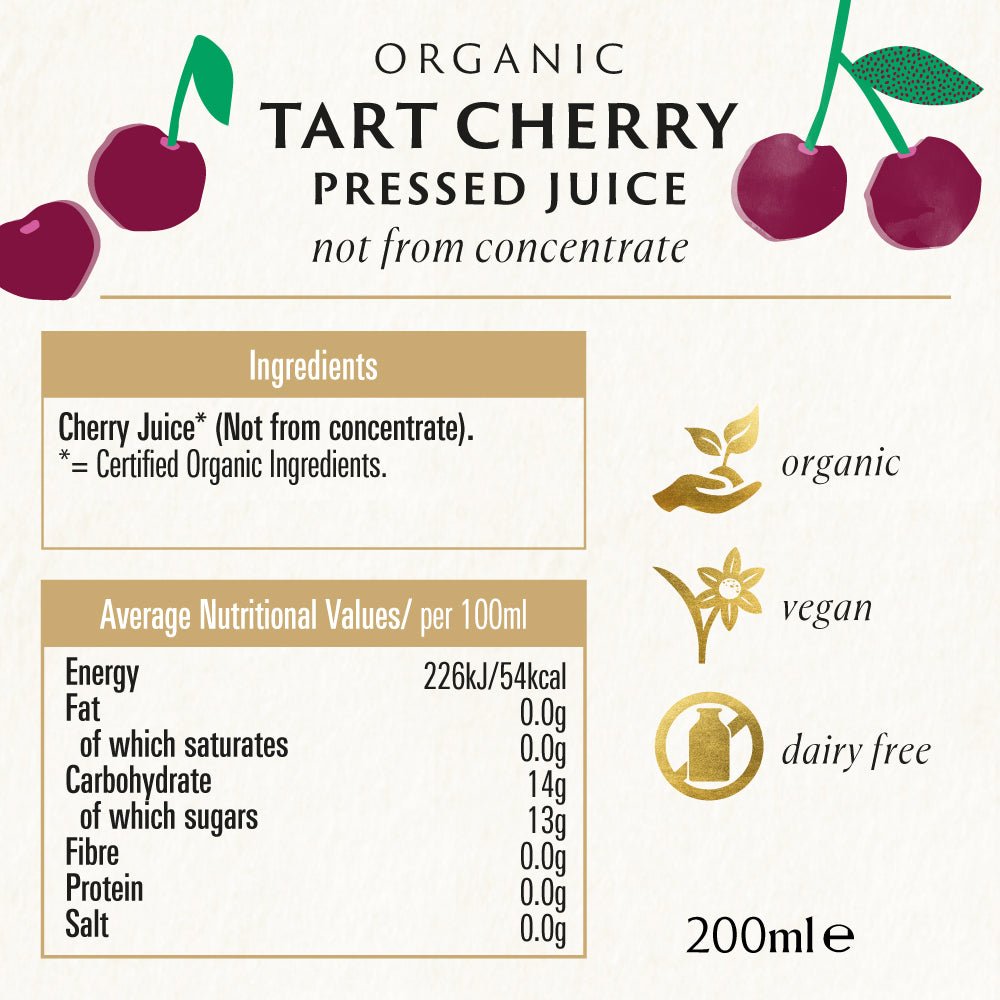 Tart Cherry Juice Pure Not From Concentrate 200ml - Biona - Juice - Eco Natural Products