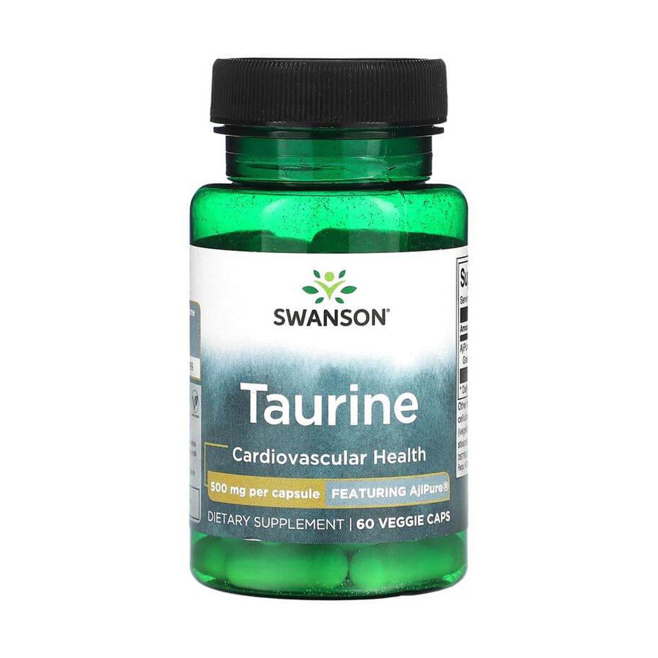 Taurine 500mg 60 Vcaps - Swanson - Amino Acids - Eco Natural Products