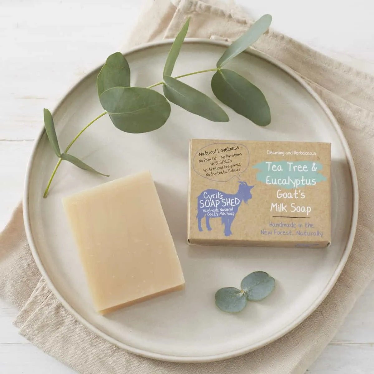 Tea Tree & Eucalyptus Goats Milk Soap 70g - Cyril's Soap Shed - Bar Soap - Eco Natural Products
