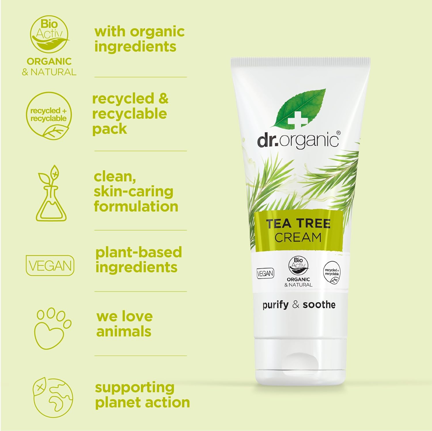 Tea Tree Skin Cream 50ml - Dr Organic - Moisturizers - Eco Natural Products