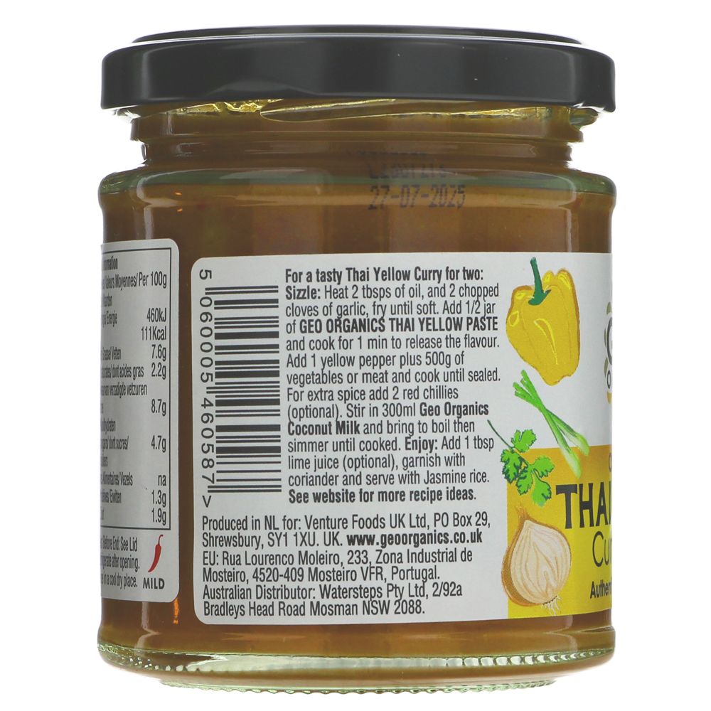 Thai Yellow Curry Paste 180g - Geo Organics - Curry Pastes - Eco Natural Products