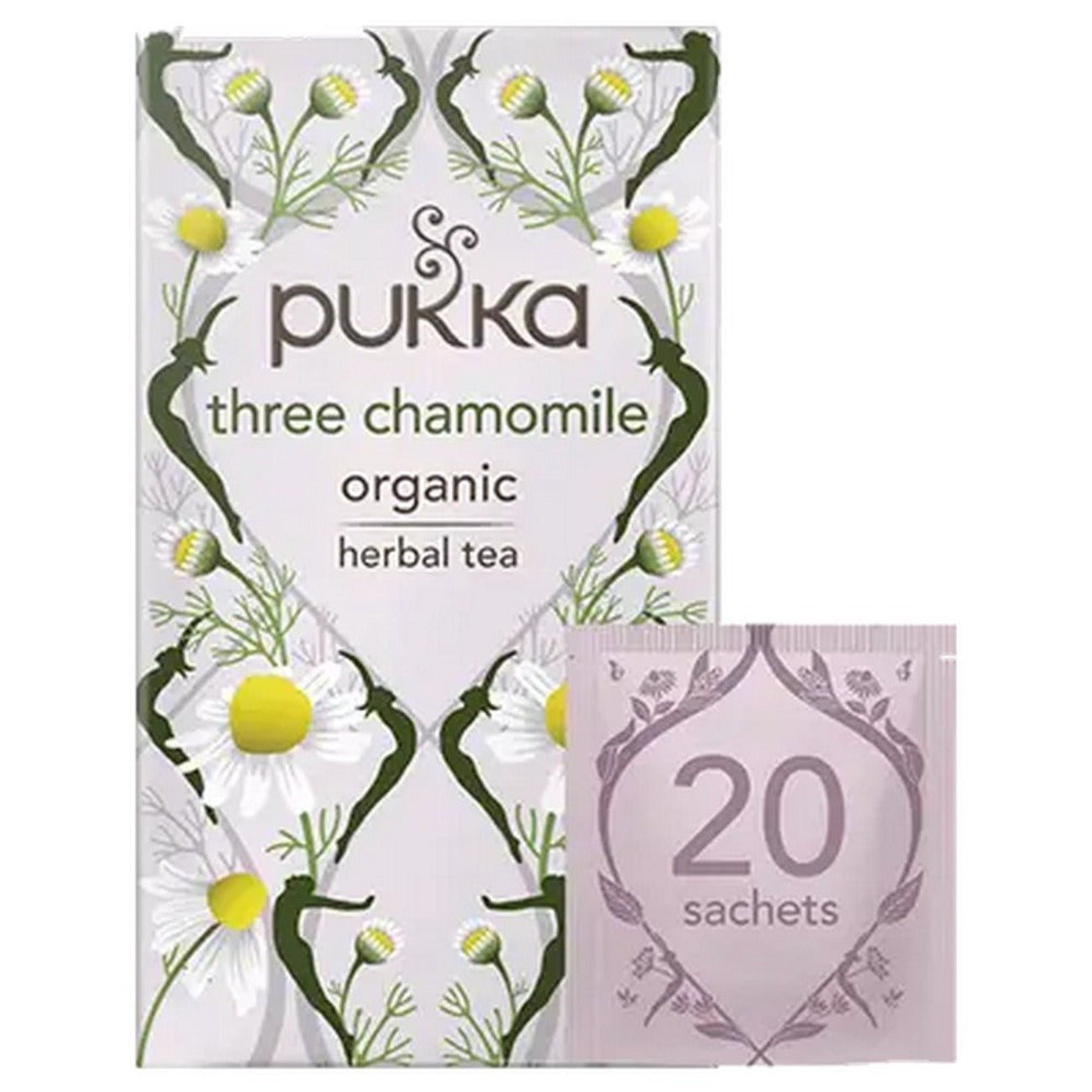 Three Chamomile Herbal Tea 20 Sachets - Pukka Herbs - Herbal tea - Eco Natural Products