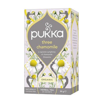 Three Chamomile Herbal Tea 20 Sachets - Pukka Herbs - Teas - Pukka Herbs