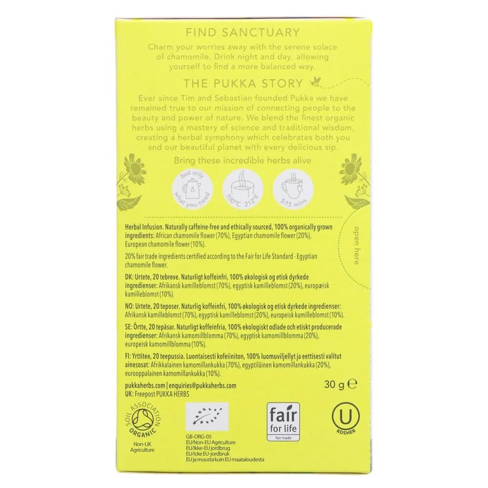Three Chamomile Herbal Tea 20 Sachets - Pukka Herbs - Teas - Pukka Herbs