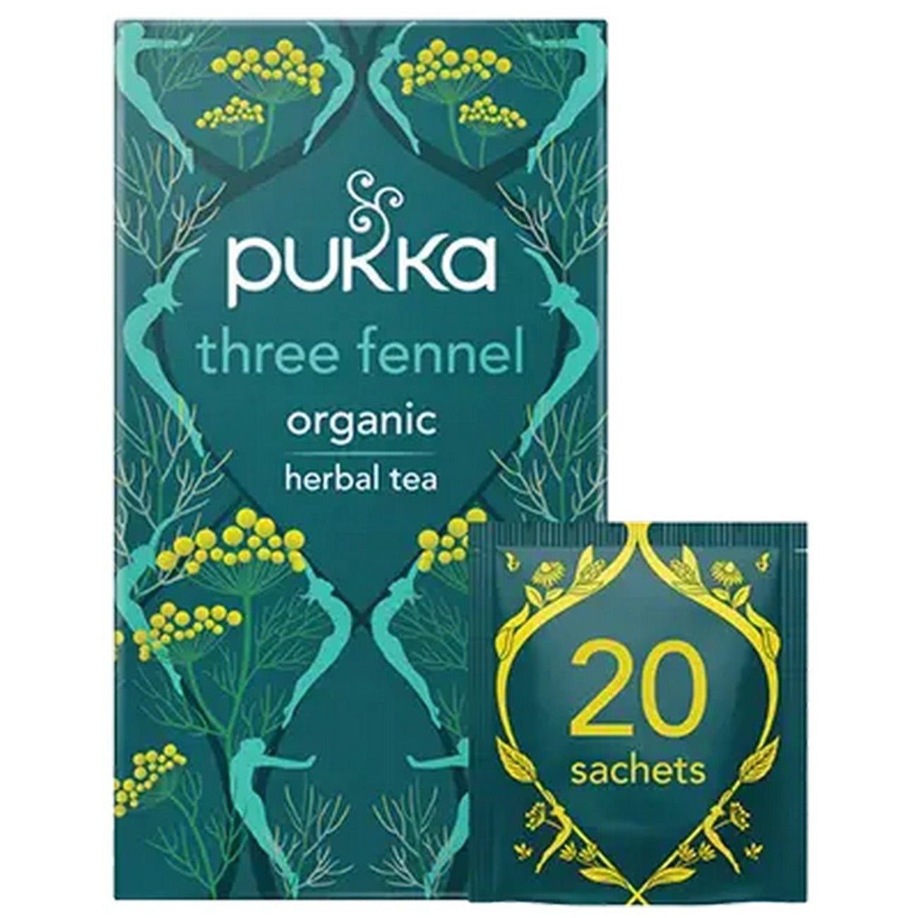 Three Fennel Tea 20 Sachets - Pukka Herbs - Herbal tea - Eco Natural Products