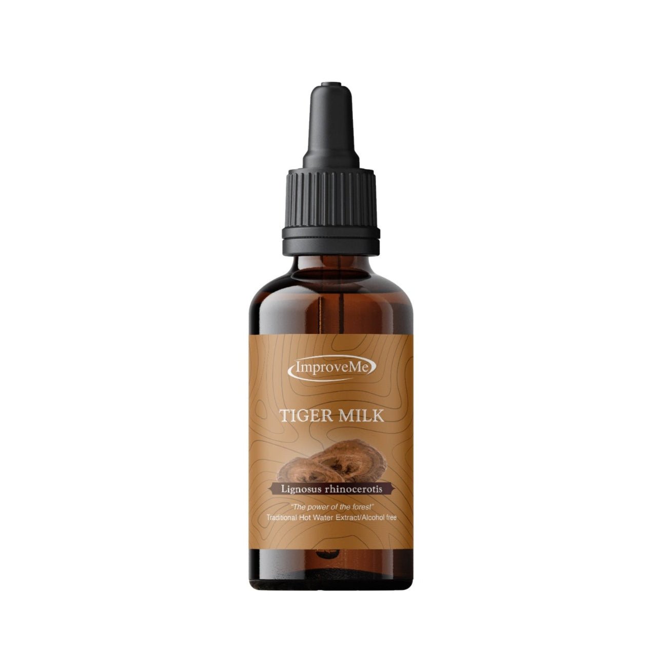 Tiger Milk Mushroom Extract – 100ml vegan glycerite in amber dropper bottle, made from hot water extracted Lignosus rhinocerotis.