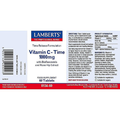 Time Release Vitamin C 1000mg 60 Tablets - Lamberts - Food Supplement - Eco Natural Products