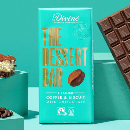 Tiramisu Coffee and Biscuit Milk Chocolate Bar 180g - Divine Chocolate - Chocolate - Eco Natural Products