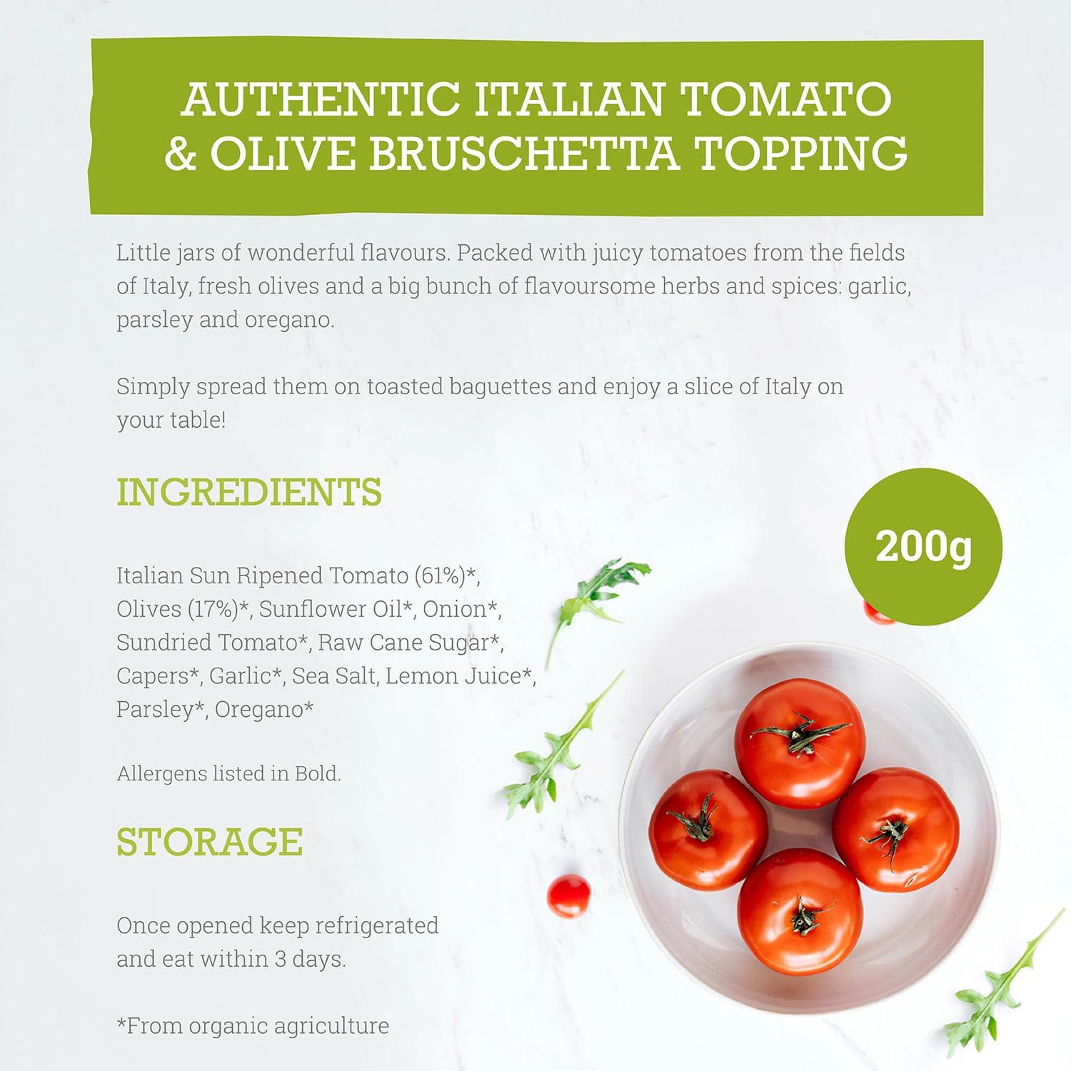 Tomato & Olive Italian Bruschetta Topping 200g - Mr Organic - Topping - Eco Natural Products