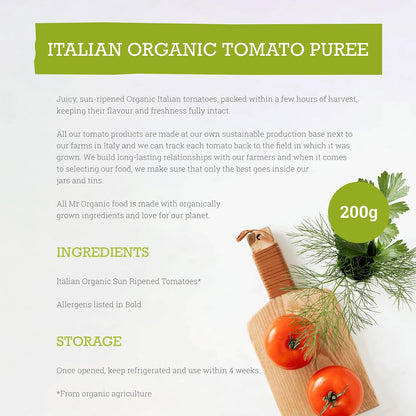Tomato Puree Jar 200g - Mr Organic - Tomatoes - Eco Natural Products