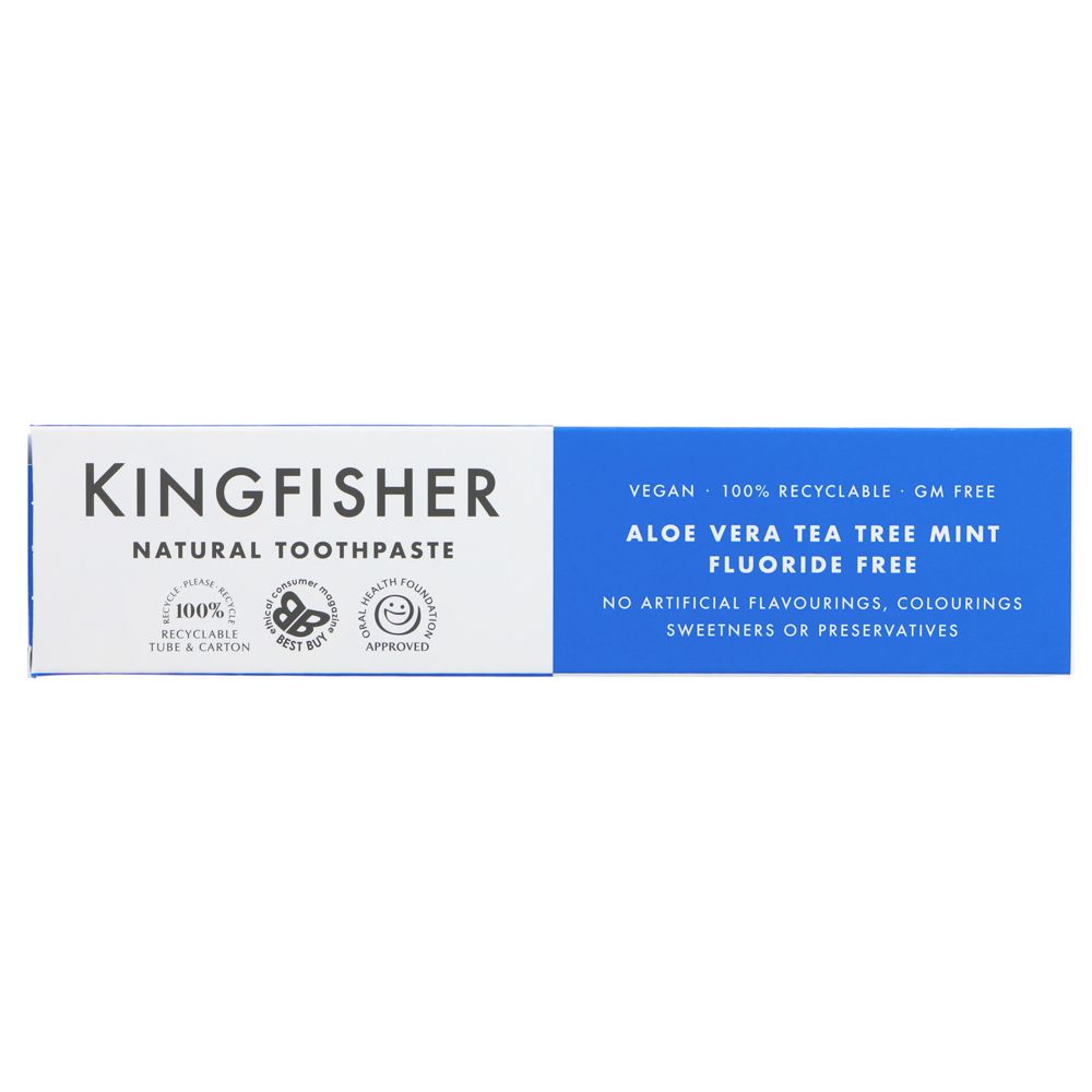 Kingfisher Aloe Vera Tea Tree Mint Toothpaste 100ml side 4 packaging