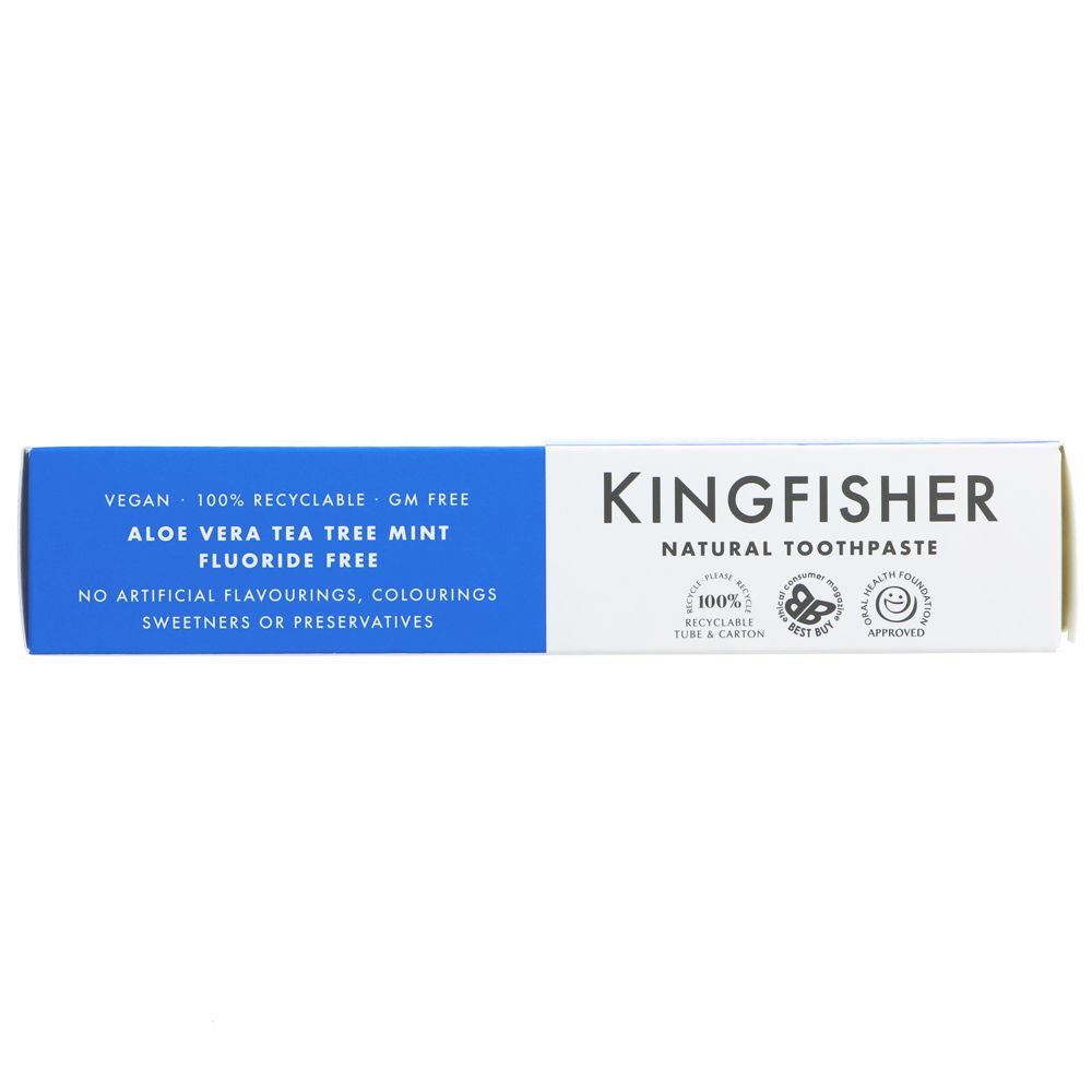 Kingfisher Aloe Vera Tea Tree Mint Toothpaste 100ml side 1 packaging