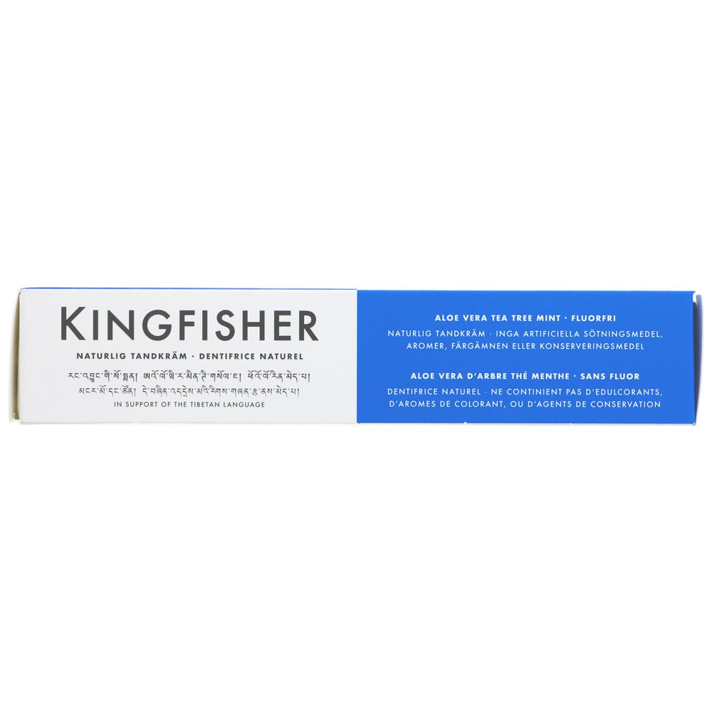 Kingfisher Aloe Vera Tea Tree Mint Toothpaste 100ml side 3 packaging