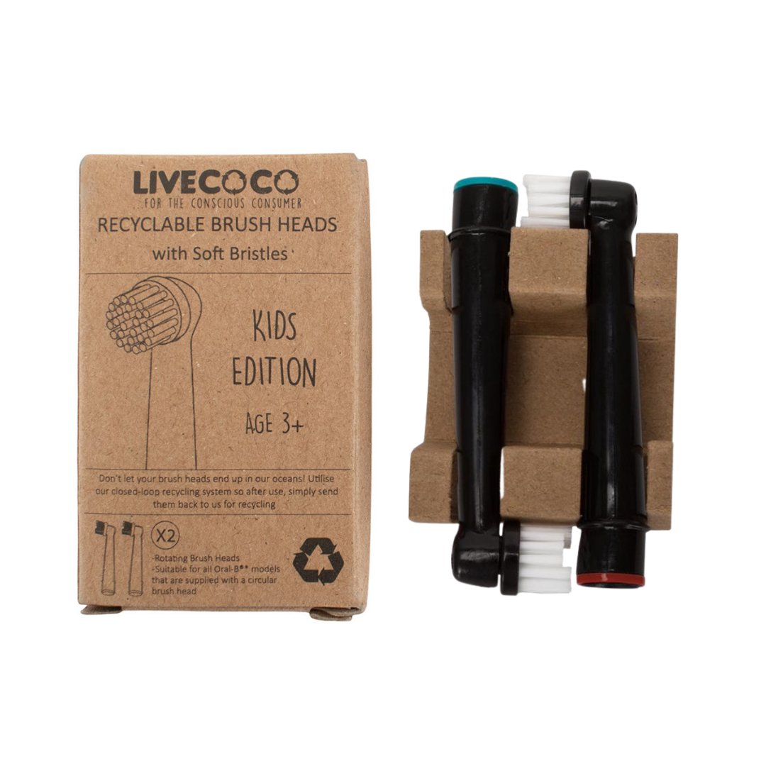 Toothbrush Heads Recyclable Kids Edition 2 Pack - LiveCoco - Toothbrush Head - Eco Natural Products