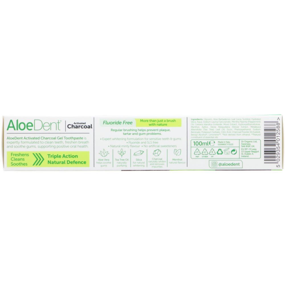 Toothpaste Activated Charcoal 100ml - Aloe Dent - Toothpaste - Aloe Dent