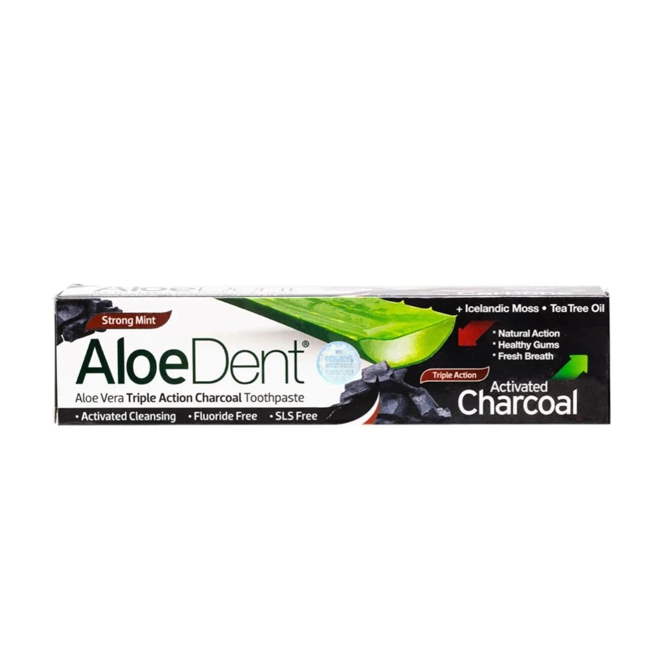 Toothpaste Activated Charcoal 100ml [BLACK FRIDAY] - Eco Natural Products - Aloe Dent - Toothpaste