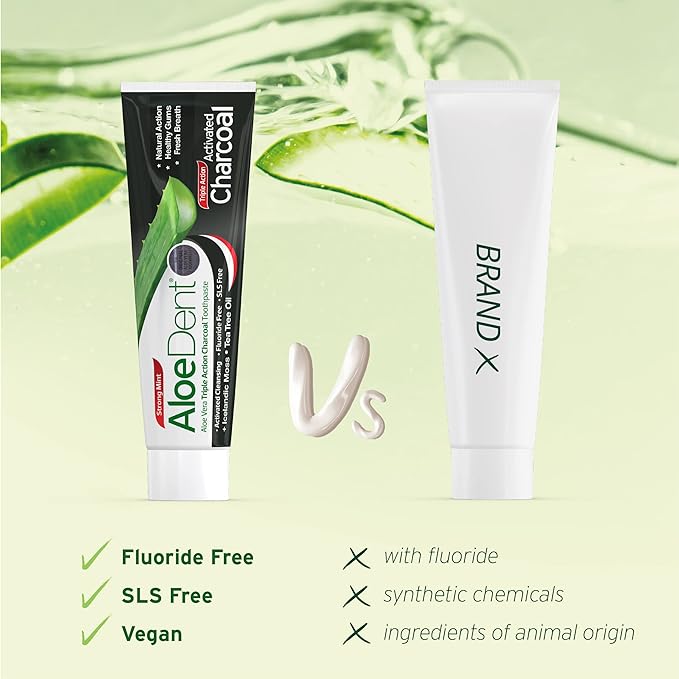 Toothpaste Activated Charcoal 100ml - Aloe Dent - Toothpaste - Eco Natural Products