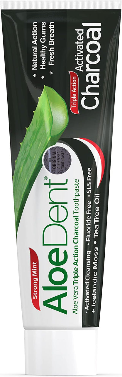 Toothpaste Activated Charcoal 100ml - Aloe Dent - Toothpaste - Eco Natural Products