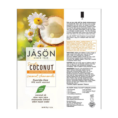 Toothpaste Coconut Chamomile 119g - Jason - toothpaste - Eco Natural Products