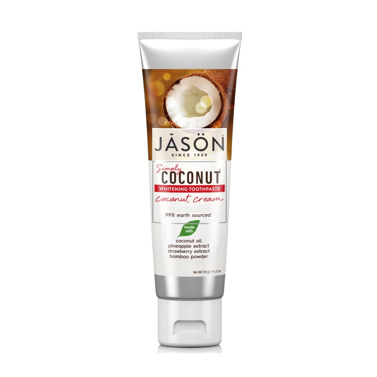 Toothpaste Coconut Cream Whitening 119g - Jason - Toothpaste - Eco Natural Products