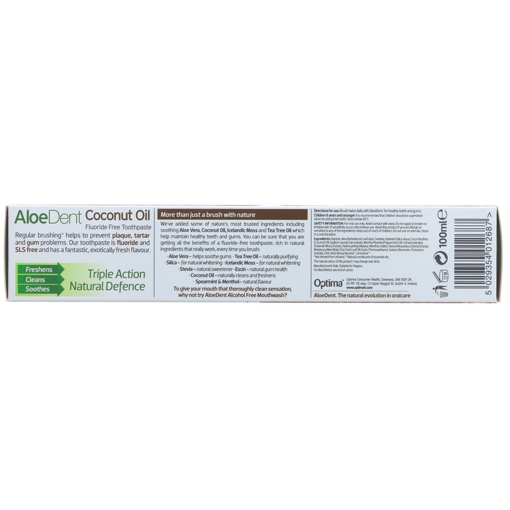Toothpaste Coconut Oil 100ml - Aloe Dent - Toothpaste - Eco Natural Products