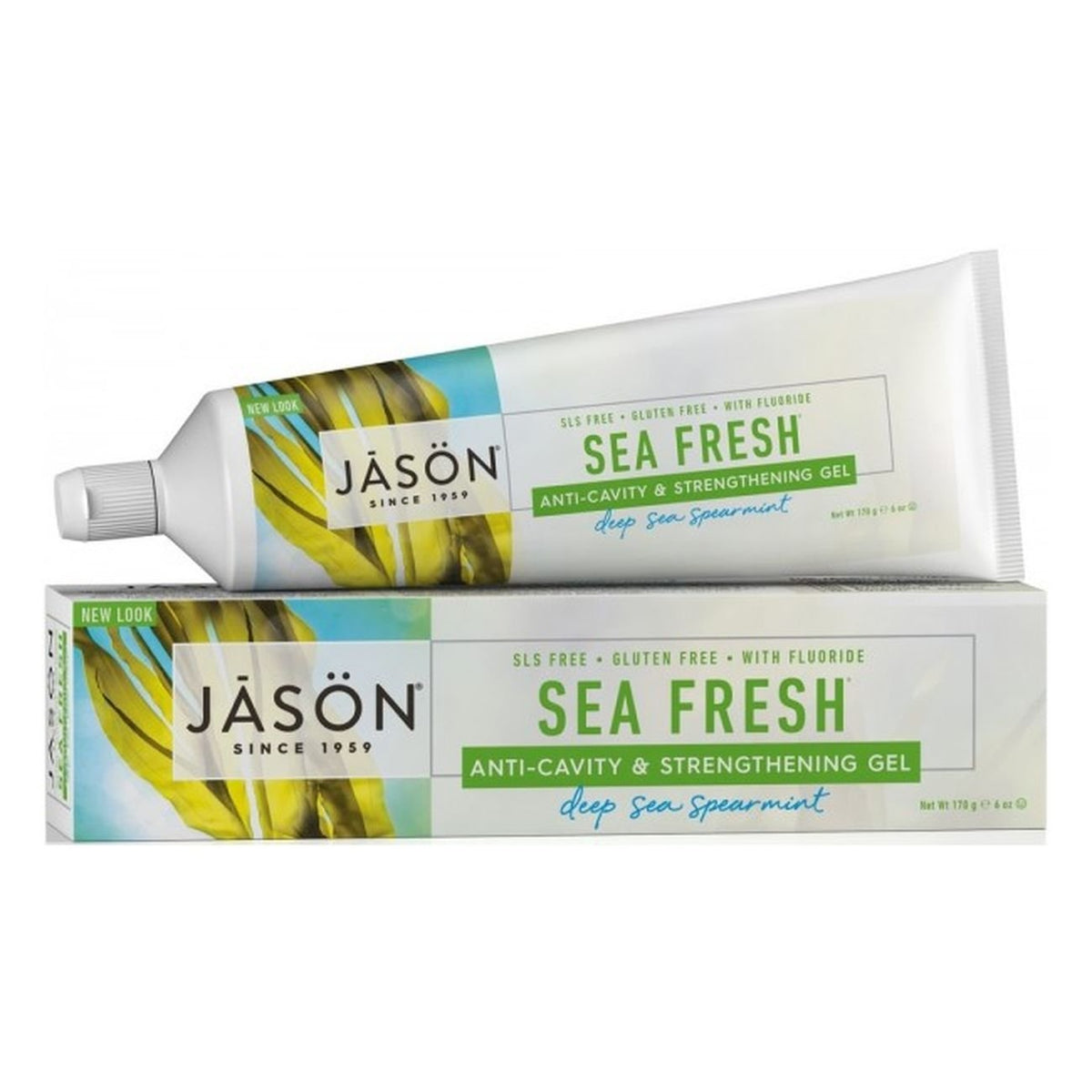 Toothpaste Gel Sea Fresh Strengthening Anti - Cavity Spearmint 170g - Jason - Toothpaste Gel - Eco Natural Products