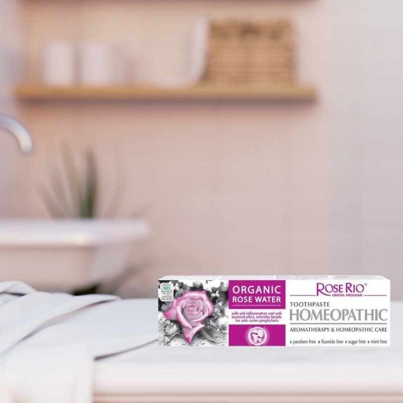 Toothpaste Homeopathic with Rose Water 65ml - Rose Rio - Toothpaste - Eco Natural Products