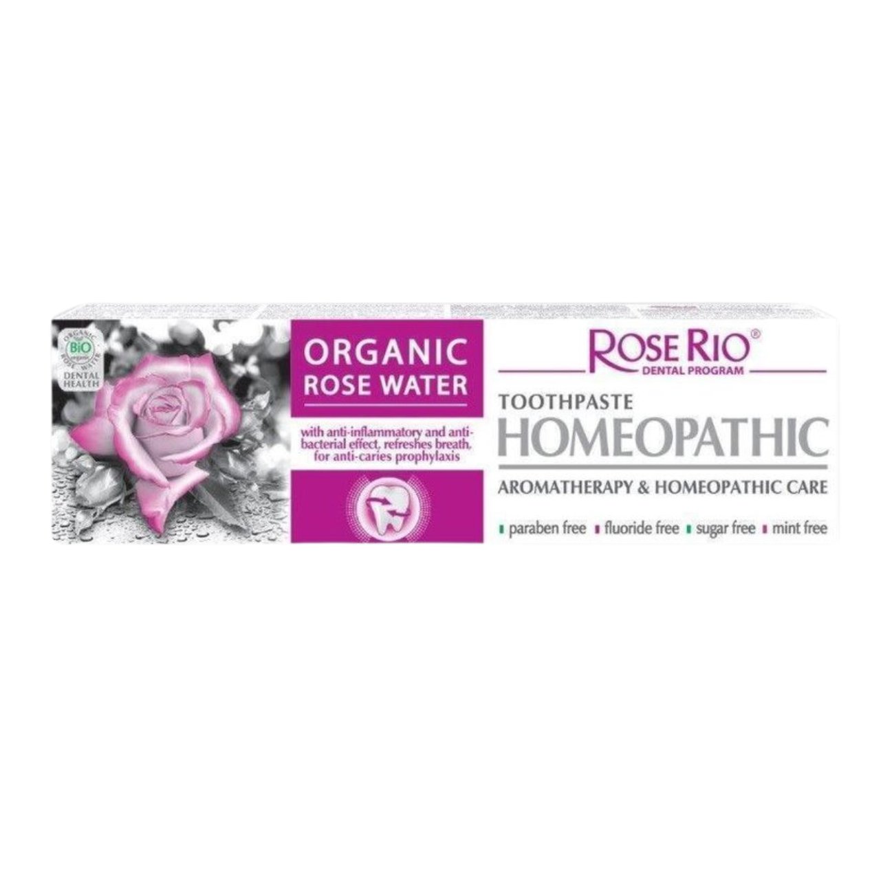 Toothpaste Homeopathic with Rose Water 65ml [BLACK FRIDAY] - Eco Natural Products - Rose Rio - Toothpaste