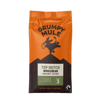 Top Notch Organic Blend Whole Bean 200g - Grumpy Mule Coffee - Coffee Beans & Ground Coffee - Eco Natural Products