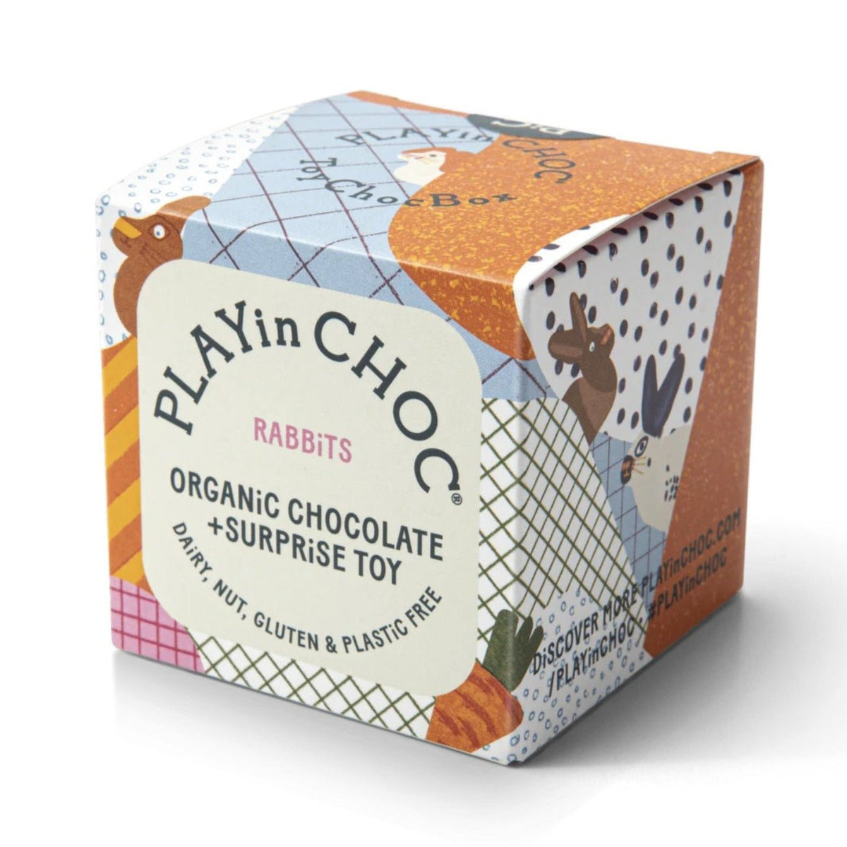 ToyChoc Box Rabbits 50g - PLAYin Choc - Chocolate gift - Eco Natural Products