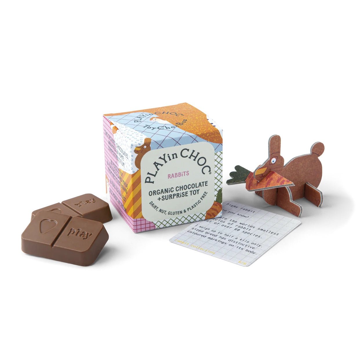 ToyChoc Box Rabbits 50g [BLACK FRIDAY] - Eco Natural Products - PLAYin Choc - Chocolate gift