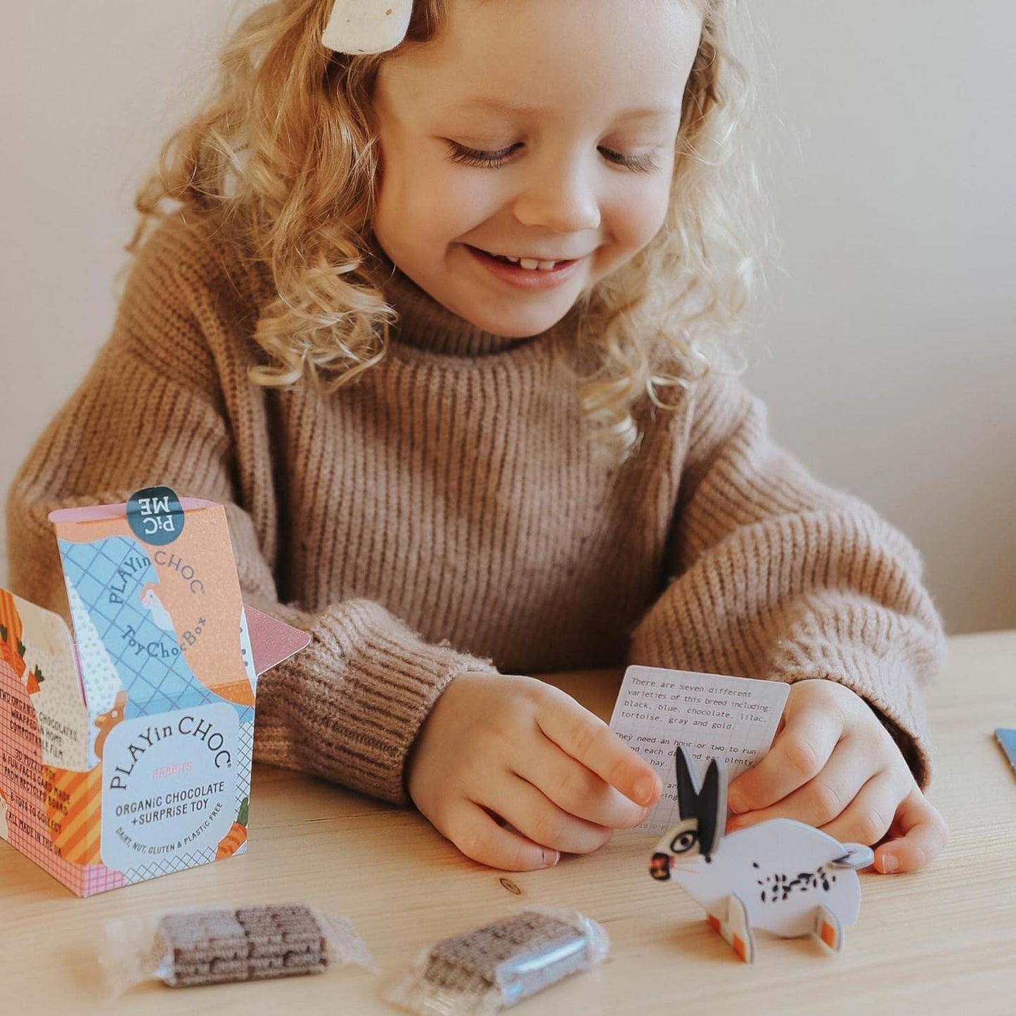 ToyChoc Box Rabbits 50g - PLAYin Choc - Chocolate gift - Eco Natural Products