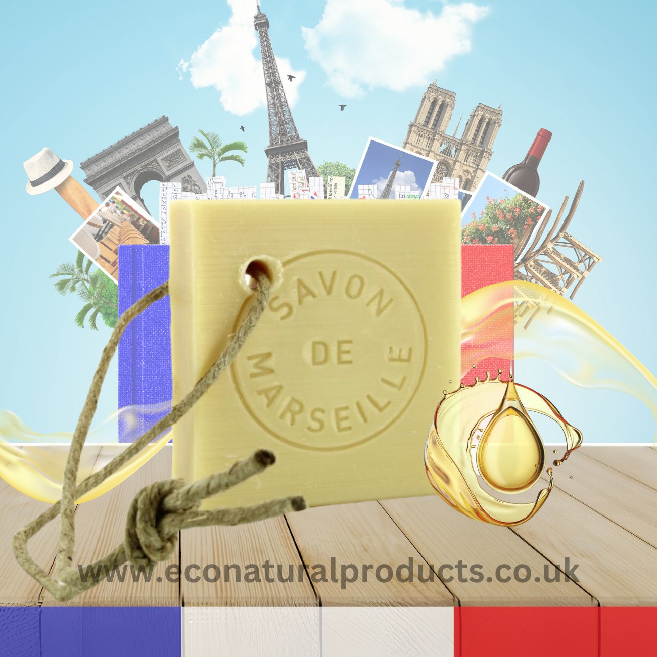 Tranche and Cord - Small - Vegetal Beige [BLACK FRIDAY] - Eco Natural Products - FouFour - Savon de Marseille - Bar Soap