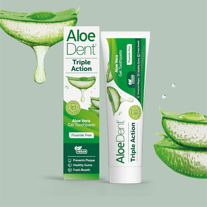 Triple Action Toothpaste Aloe Vera & Tea Tree 100ml - Aloe Dent - Toothpaste - Aloe Dent