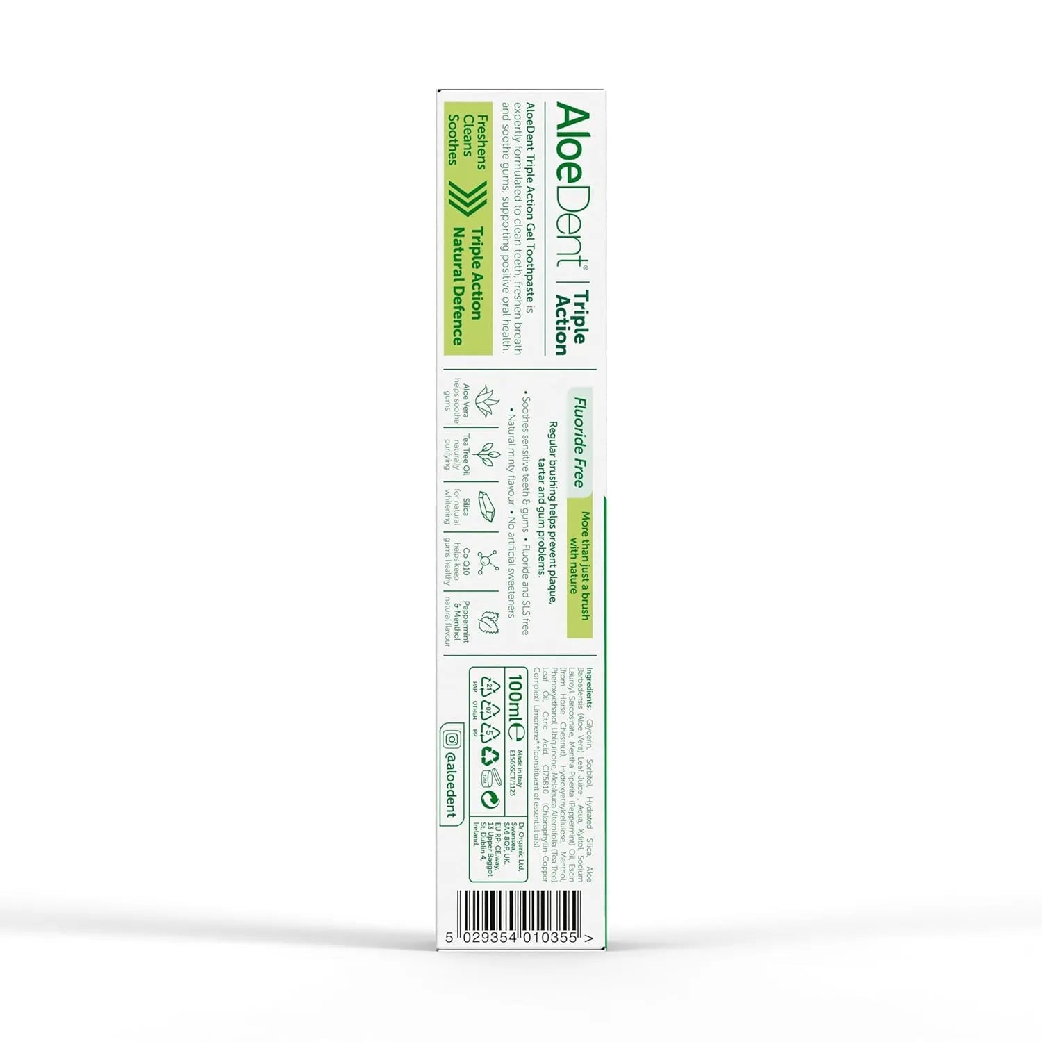 Triple Action Toothpaste Aloe Vera & Tea Tree 100ml - Aloe Dent - Toothpaste - Aloe Dent
