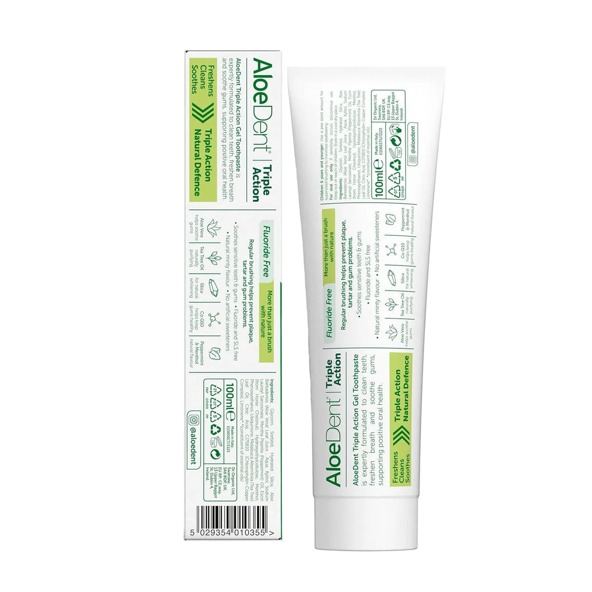 Triple Action Toothpaste Aloe Vera & Tea Tree 100ml - Aloe Dent - Toothpaste - Aloe Dent