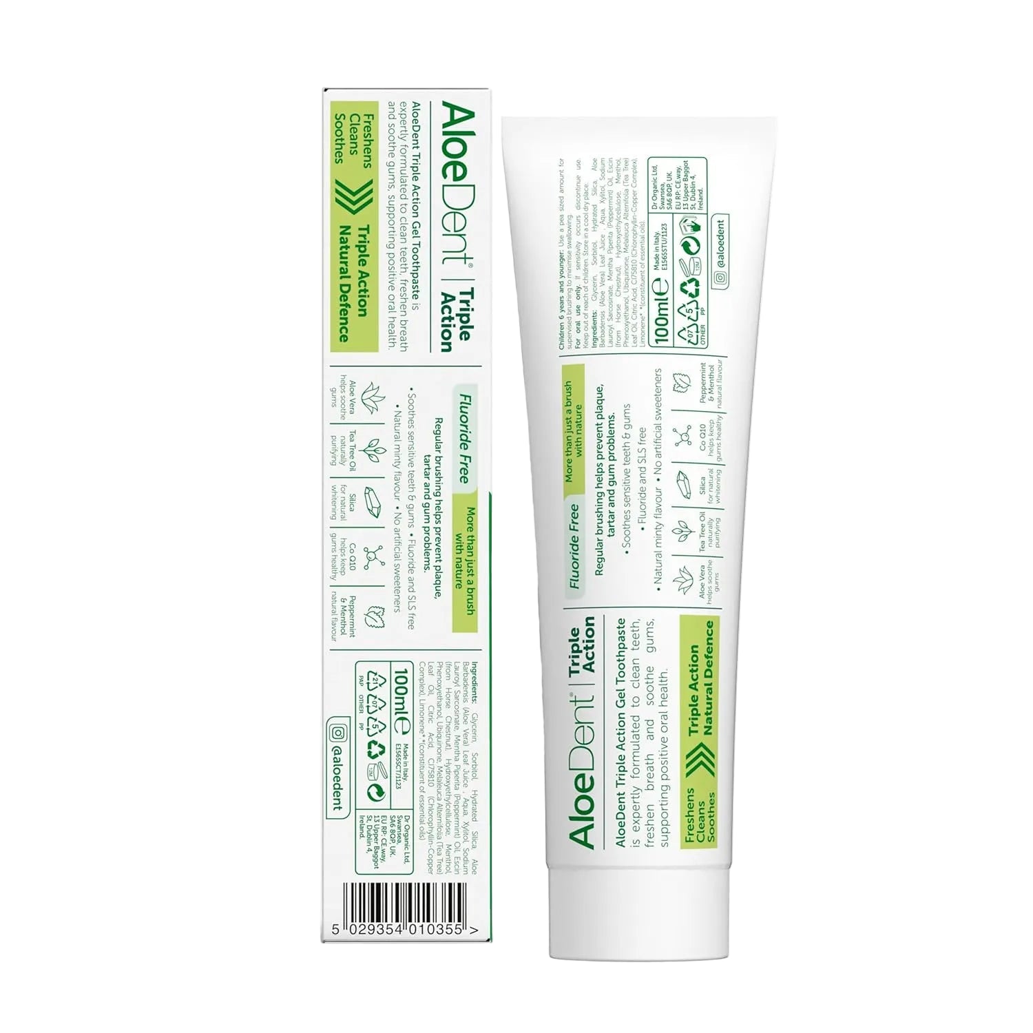 Triple Action Toothpaste Aloe Vera & Tea Tree 100ml - Aloe Dent - Toothpaste - Aloe Dent