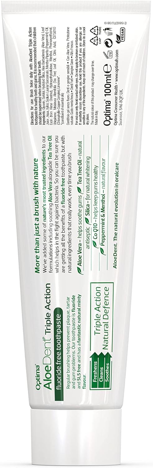 Triple Action Toothpaste Aloe Vera & Tea Tree 100ml - Aloe Dent - Toothpaste - Eco Natural Products