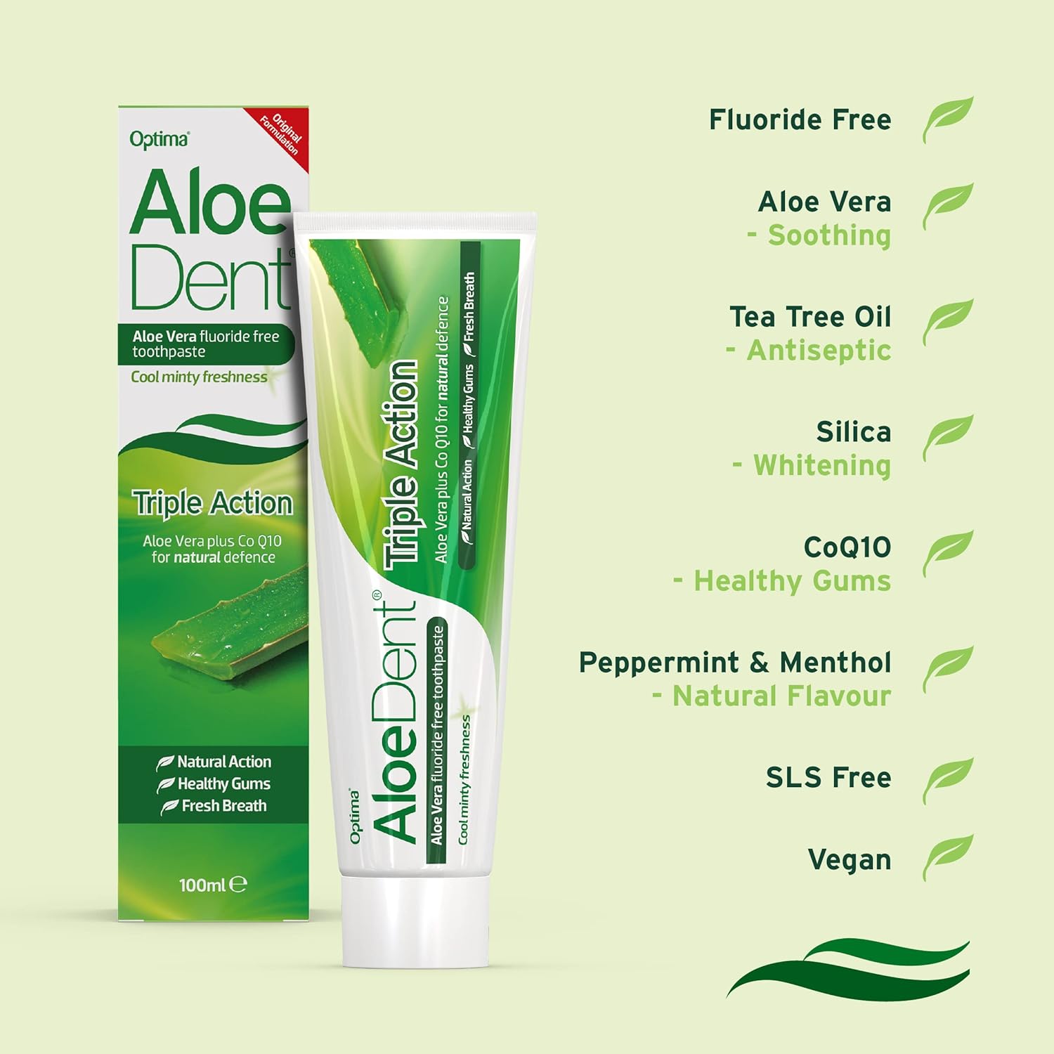 Triple Action Toothpaste Aloe Vera & Tea Tree 100ml - Aloe Dent - Toothpaste - Eco Natural Products