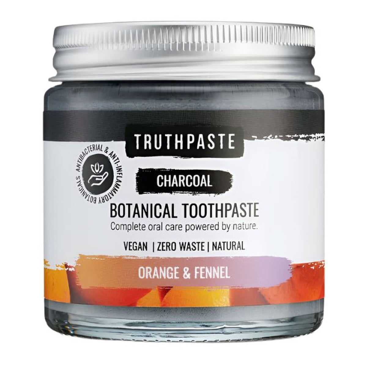 Truthpaste Charcoal Fennel and Orange Toothpaste 100ml front of pack