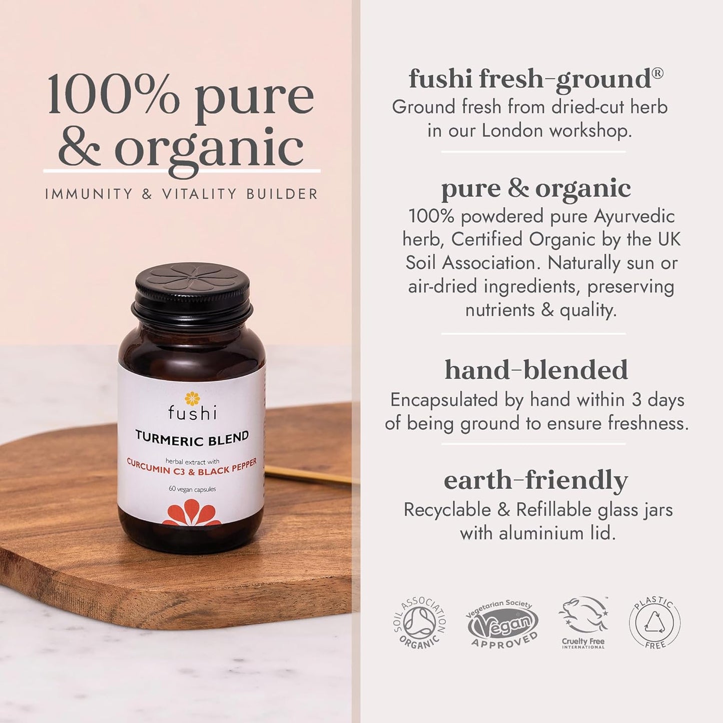 Turmeric C3 & Bioperine Extract 500mg High Strength 60capsules - Fushi Wellbeing - Botanical & Food Supplements - Eco Natural Products