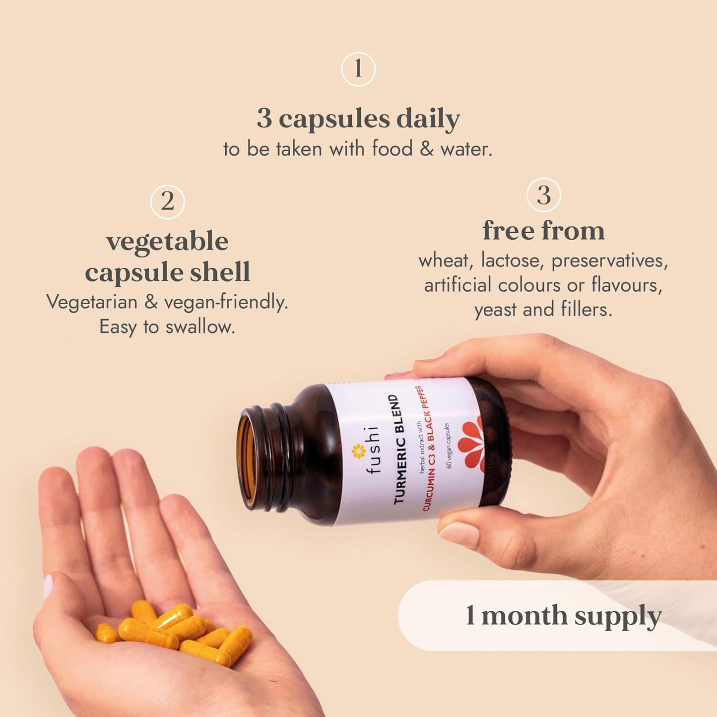 Turmeric C3 & Bioperine Extract 500mg High Strength 60capsules - Fushi Wellbeing - Botanical & Food Supplements - Eco Natural Products