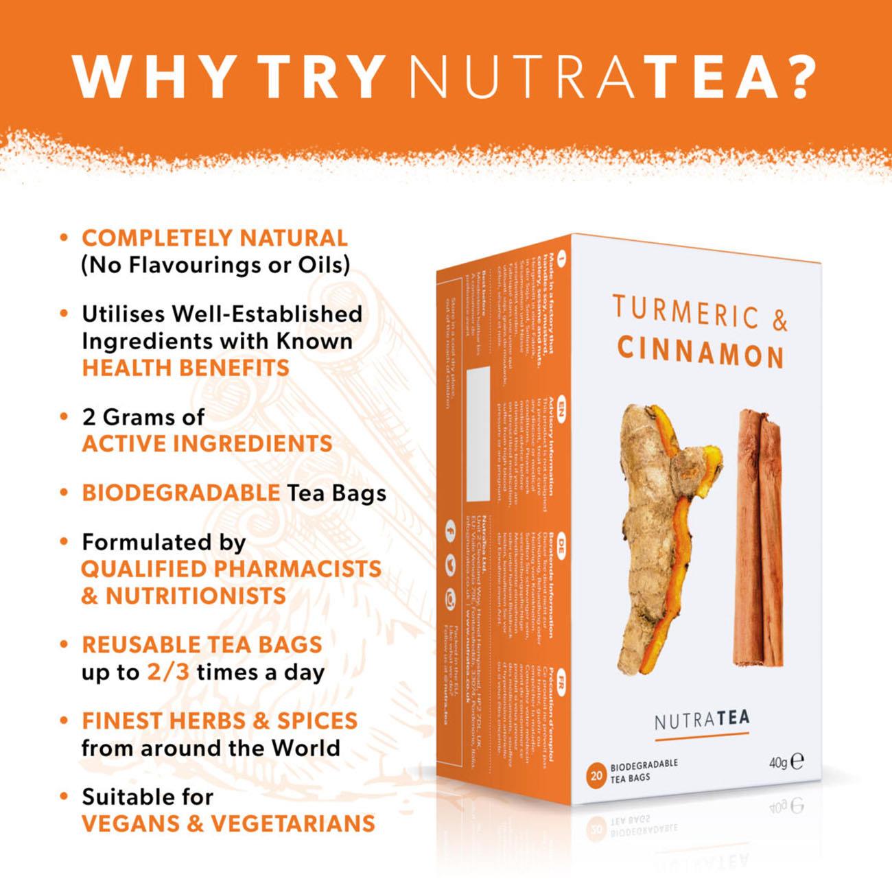 Turmeric & Cinnamon Herbal Tea 20 Bags - NutraTea - Herbal Tea - NutraTea