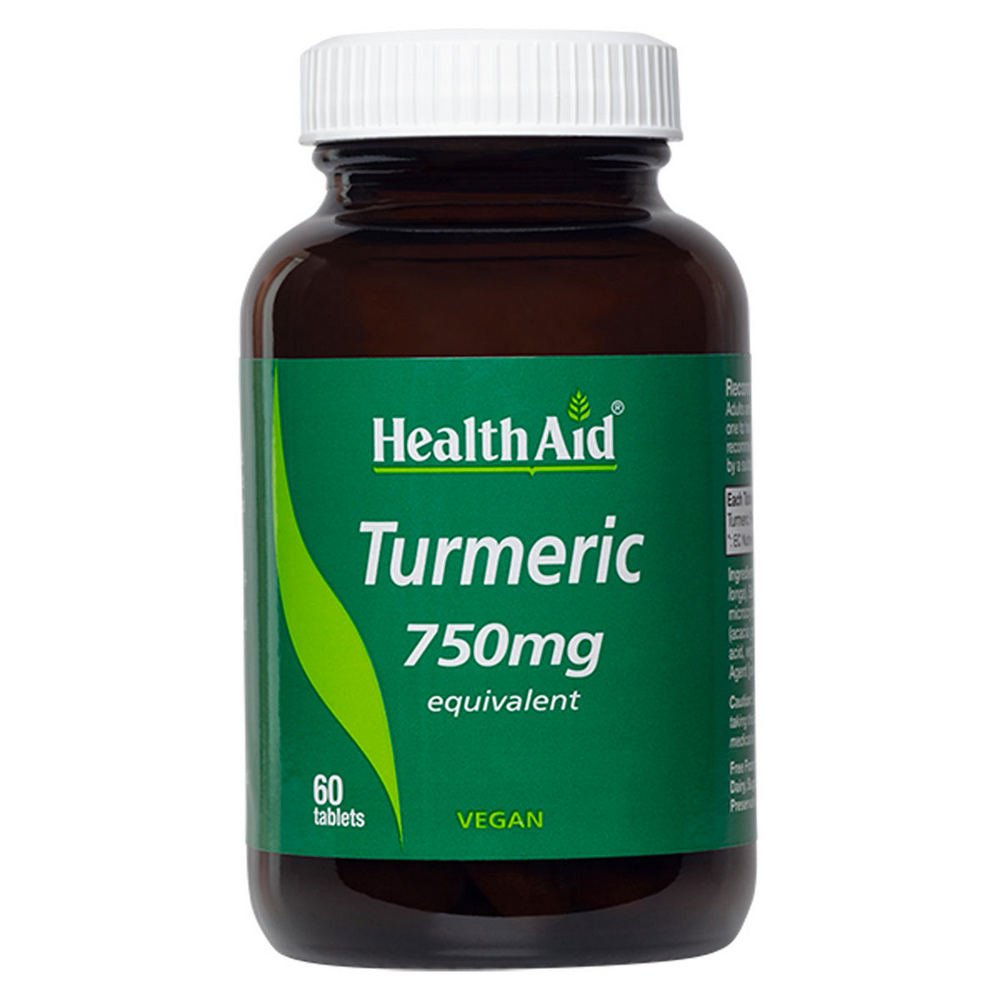 Turmeric (Curcumin) 750mg Equivalent 60 Tablets - HealthAid - Food Supplement - Eco Natural Products
